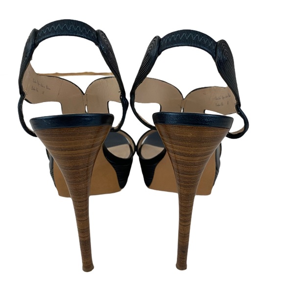 ELIE TAHARI Cleopatra Platform Heels Blue - Picture 4 of 5